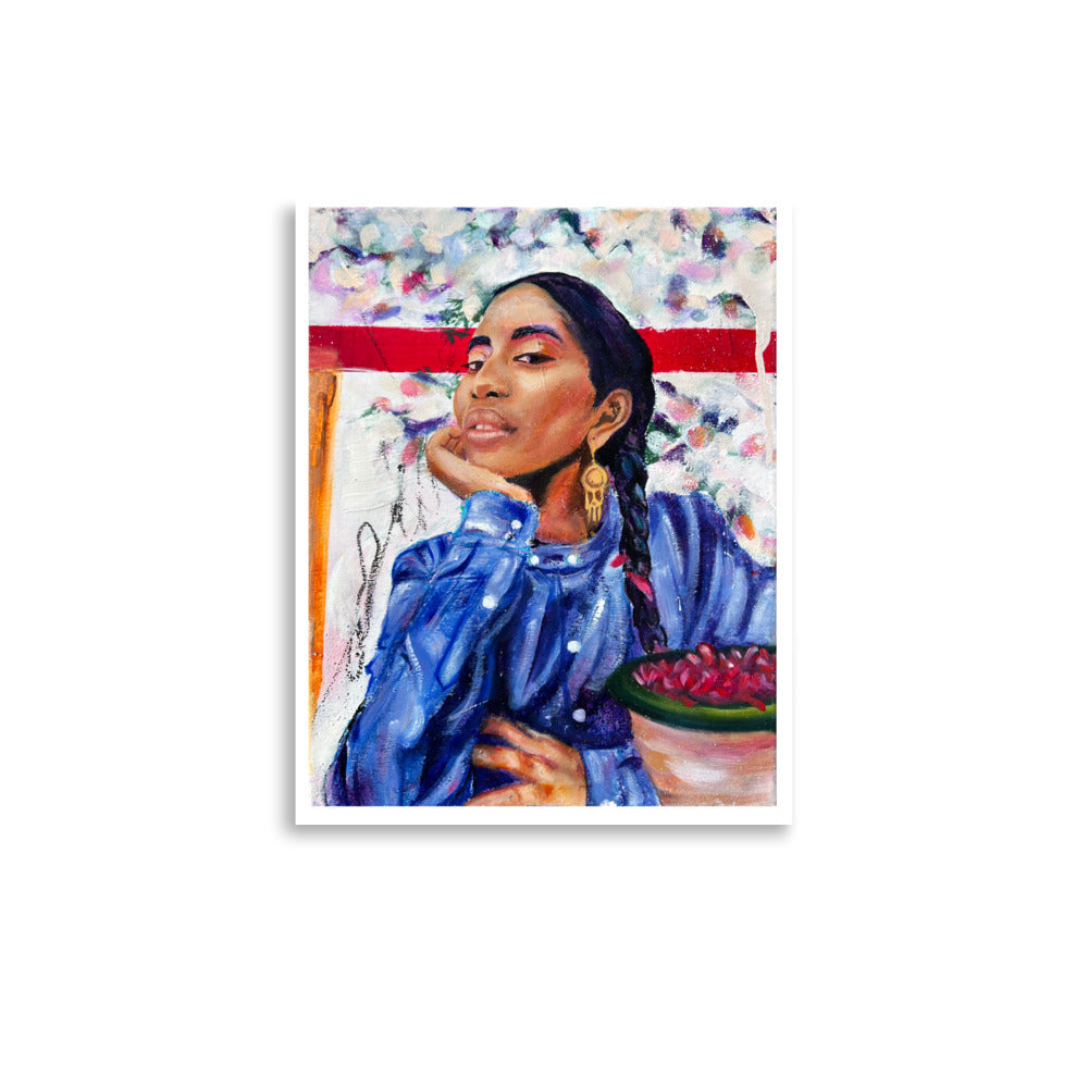 “Braids in Blue” Print
