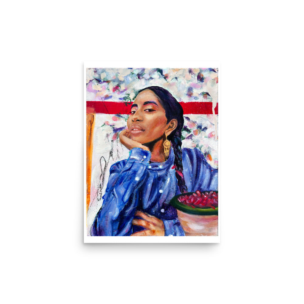 “Braids in Blue” Print