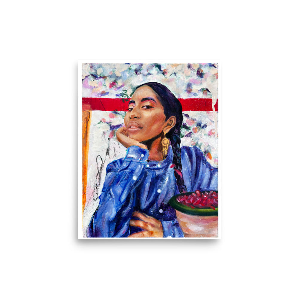 “Braids in Blue” Print